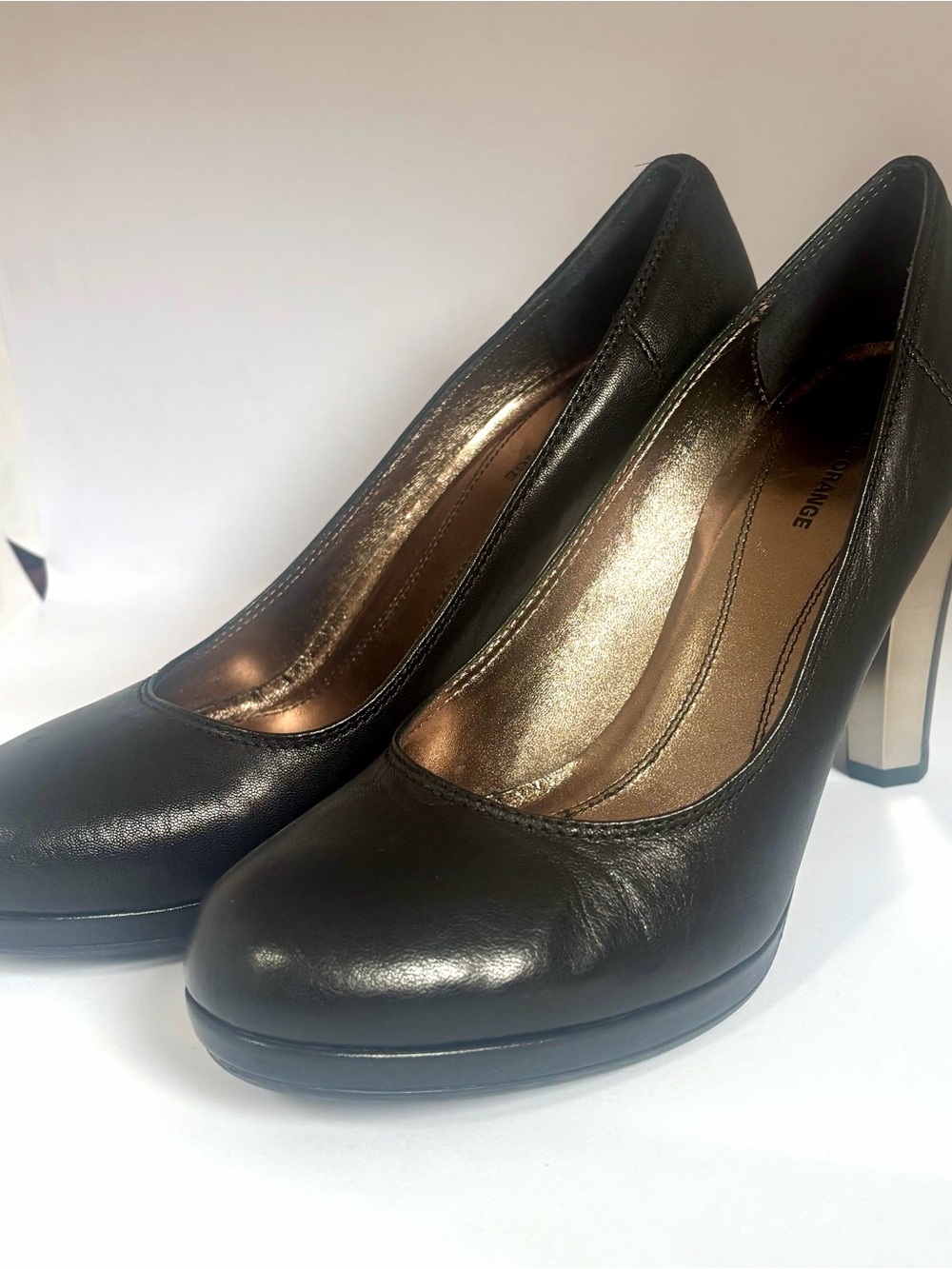 Boss Orange Black Leather Platform Pumps EU 39